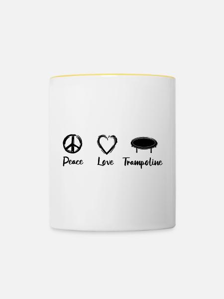 Trampolinspringen Motivation - Tasse zweifarbig - Weiß/Gelb