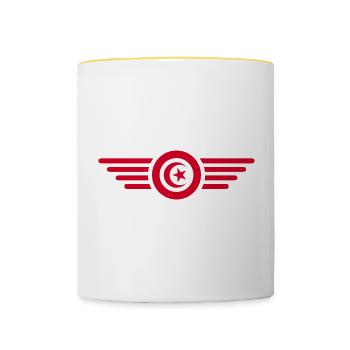 T-shirt design de style tunisien - Mug contrasté - blanc/jaune - Devant