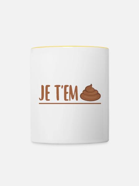 Du bist mir egal - Tasse zweifarbig - Weiß/Gelb