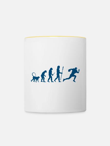 Entwicklung eines Fußballspielers - Tasse zweifarbig - Weiß/Gelb