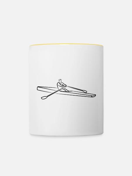 Ruderer - Tasse zweifarbig - Weiß/Gelb