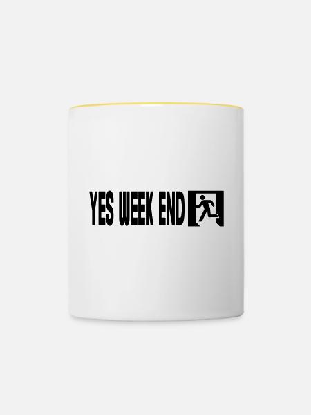 yes Weekend - Tasse zweifarbig - Weiß/Gelb