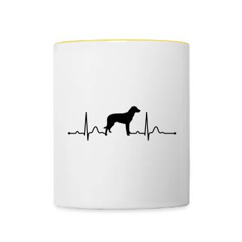 BEAUCERON heartbeat Herzschlag - Tasse zweifarbig - Weiß/Gelb - Vorne