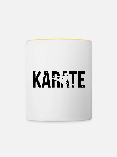 karate - Tasse zweifarbig - Weiß/Gelb