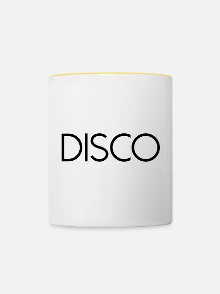 DISCO Diskokugel - Tasse zweifarbig - Weiß/Gelb