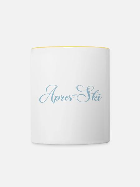 APRES-SKI Skilehrer - Tasse zweifarbig - Weiß/Gelb