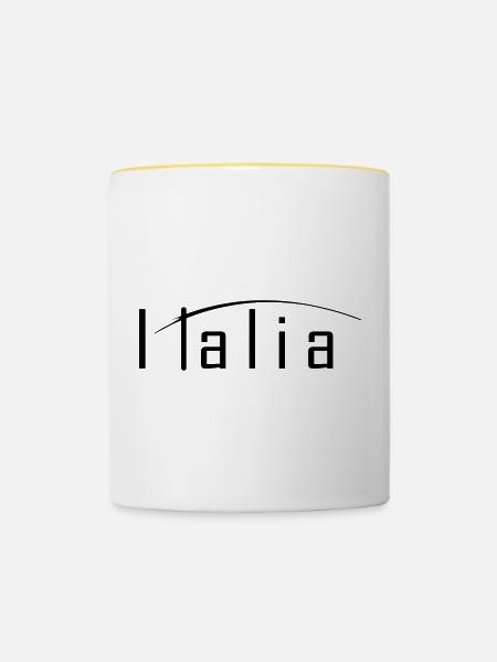 Italia - Tasse zweifarbig - Weiß/Gelb