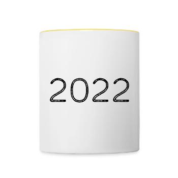 2022 - Year - Gift idea - Contrasting Mug - white/yellow - Front