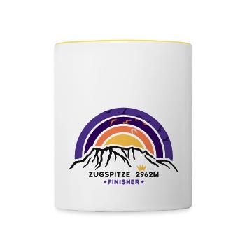 Zugspitze Finisher Garmisch Partenkirchen Wandern - Tasse zweifarbig - Weiß/Gelb - Vorne