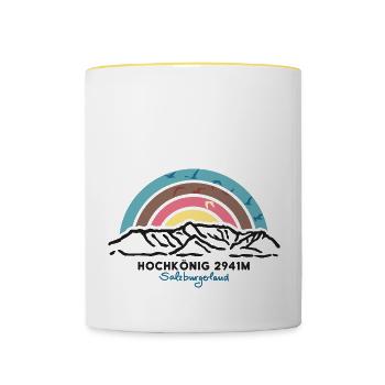 Hochkönig Berg Mühlbach Salzbourg Souvenir de randonnée - Mug contrasté - blanc/jaune - Devant