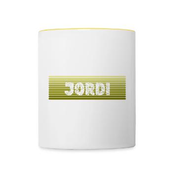 Retro Name Jordi - Contrasting Mug - white/yellow - Front