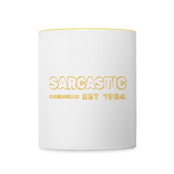 Année 1984 - Mug contrasté - blanc/jaune - Devant