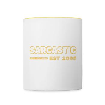 Jahr 2005 - Tasse zweifarbig - Weiß/Gelb - Vorne
