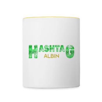 Hashtag Albin - Contrasting Mug - white/yellow - Front