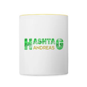 Vorname Andreas - Tasse zweifarbig - Weiß/Gelb - Vorne