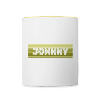 Retro Johnny - Tasse zweifarbig - Weiß/Gelb - Vorne