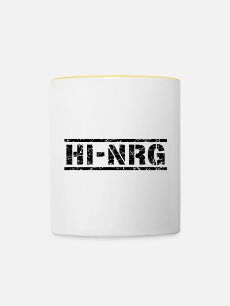 HI NRG - Tasse zweifarbig - Weiß/Gelb