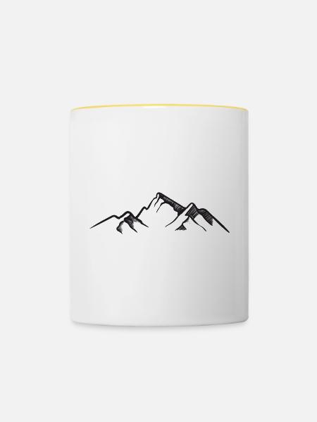 Gebirge - Tasse zweifarbig - Weiß/Gelb