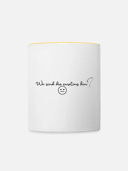 Wo sind die emotions hin? - Tasse zweifarbig - Weiß/Gelb
