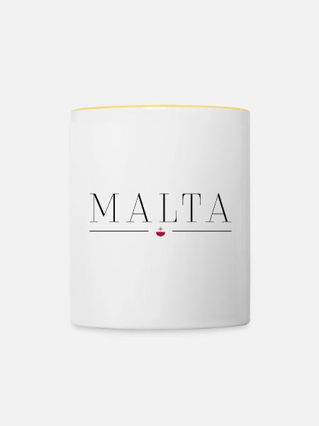 Ich liebe Malta - Tasse zweifarbig - Weiß/Gelb