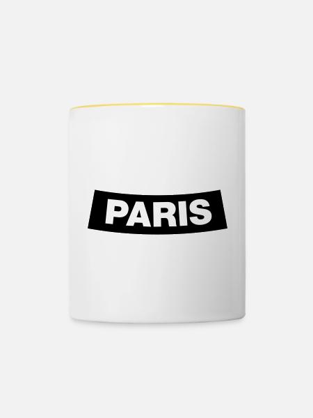 Paris Chapter Element (JGA MC-Rocker-Design) - Tasse zweifarbig - Weiß/Gelb