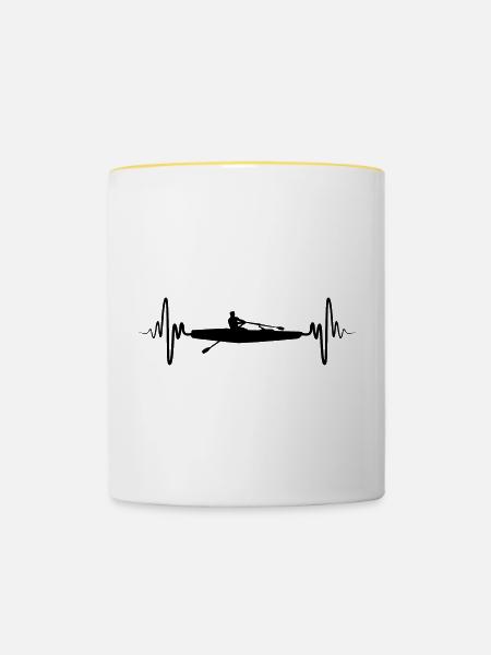 Rudern Skullen - Tasse zweifarbig - Weiß/Gelb