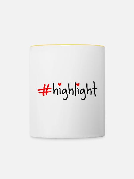 highlight - Tasse zweifarbig - Weiß/Gelb