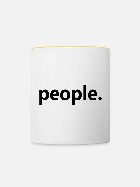 People - Tasse zweifarbig - Weiß/Gelb