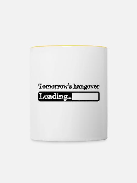 Die Katerverladung von morgen - Tasse zweifarbig - Weiß/Gelb