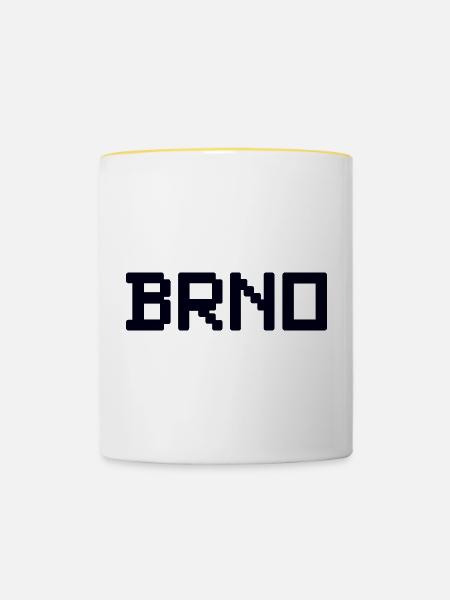 BRNO Tschechien - Tasse zweifarbig - Weiß/Gelb