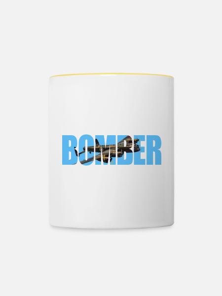 Bomber Avro Lancaster - Tasse zweifarbig - Weiß/Gelb