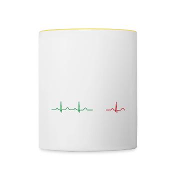 Moto Guzzi Heartbeat Italia 2 - Mug contrasté - blanc/jaune - Devant