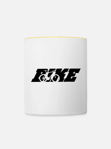 Fahrrad - Tasse zweifarbig - Weiß/Gelb