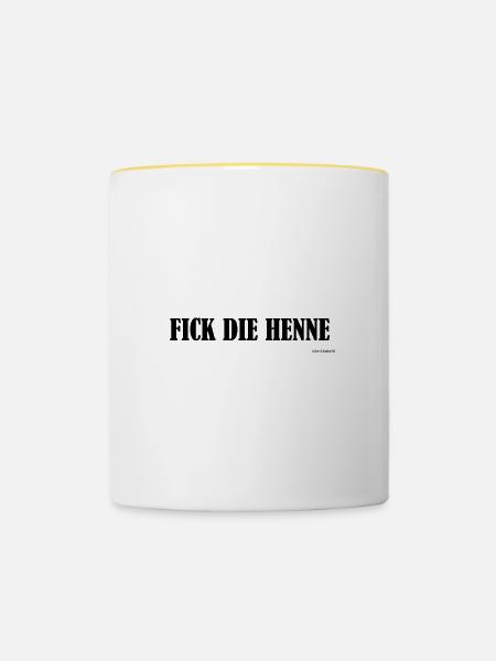 FICK DIE HENNE - Tasse zweifarbig - Weiß/Gelb