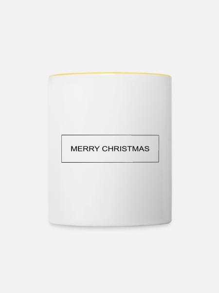MERRY CHRISTMAS - Tasse zweifarbig - Weiß/Gelb