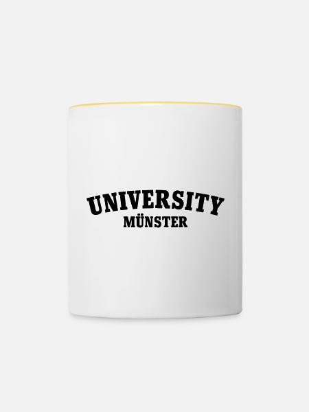 Universität Münster - Tasse zweifarbig - Weiß/Gelb