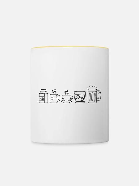 Bitte Design hochladen - Tasse zweifarbig - Weiß/Gelb