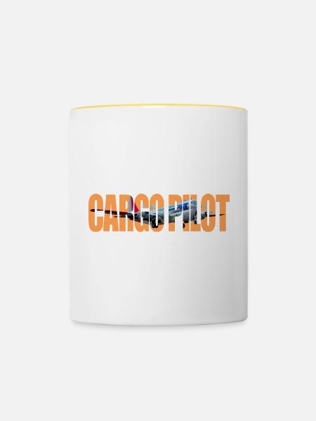 Cargo pilot C-97 - Tasse zweifarbig - Weiß/Gelb
