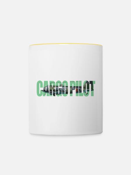 Cargo pilot Li-2 - Tasse zweifarbig - Weiß/Gelb