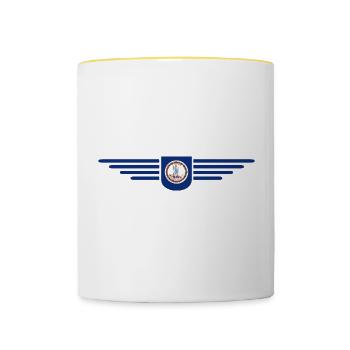 Virginia Fan Shirt – American Spirit - Tasse zweifarbig - Weiß/Gelb - Vorne