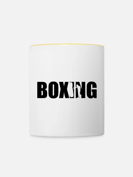 Boxen - Tasse zweifarbig - Weiß/Gelb