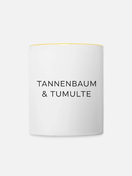 Tannenbaum & Tumulte - Tasse zweifarbig - Weiß/Gelb