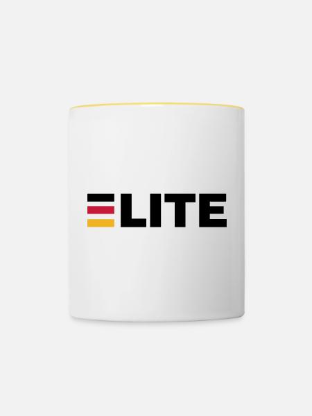 Deutschland Elite - Tasse zweifarbig - Weiß/Gelb
