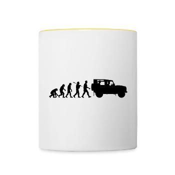 Defender 90 Évolution - Mug contrasté - blanc/jaune - Devant