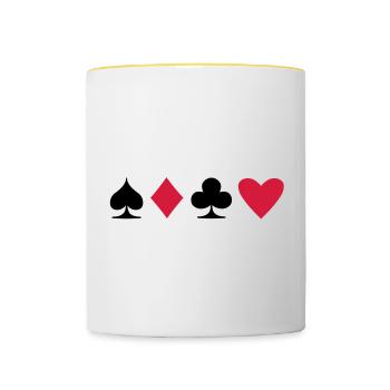Poker Suit - Contrasting Mug - white/yellow - Front