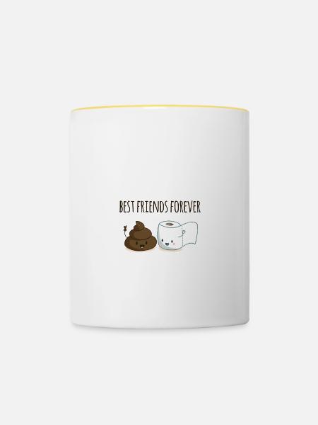 Beste Freunde für immer - Tasse zweifarbig - Weiß/Gelb