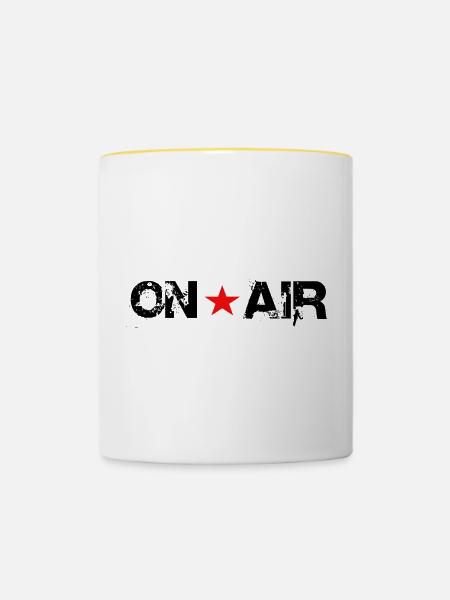 Immer auf Sendung - Tasse zweifarbig - Weiß/Gelb