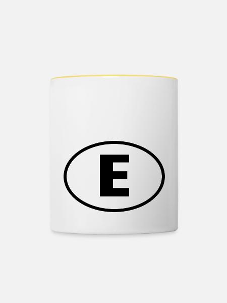 e - Tasse zweifarbig - Weiß/Gelb