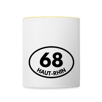 haut-rhin - Mug contrasté - blanc/jaune - Devant