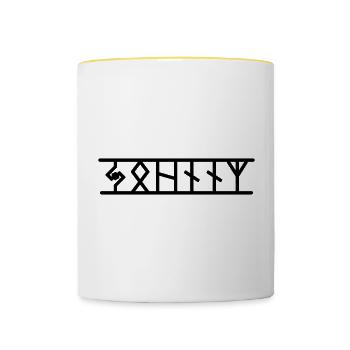 Johnny - Contrasting Mug - white/yellow - Front